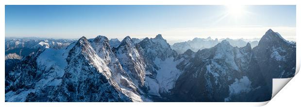Parc national des Écrins Glacier Noir Aerial Alps France Print by Sonny Ryse