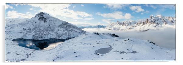 Vallée de la Clarée in winter snow Massif des Cerces Alps France Acrylic by Sonny Ryse