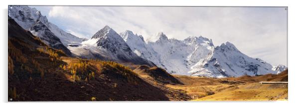 Col du Lautaret La Meije Mountain Ecrins Alps France Acrylic by Sonny Ryse