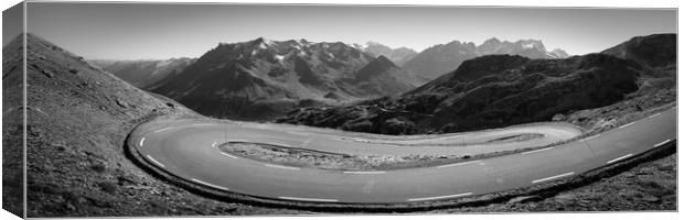 Col Du Galibier mountain pass Tour de France cycle road Alps Fra Canvas Print by Sonny Ryse
