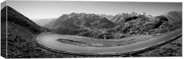 Col Du Galibier mountain pass Tour de France cycle road Alps Fra Canvas Print by Sonny Ryse