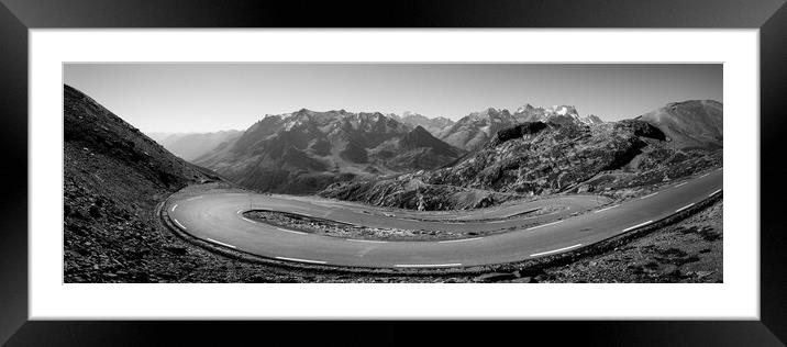 Col Du Galibier mountain pass Tour de France cycle road Alps Fra Framed Mounted Print by Sonny Ryse