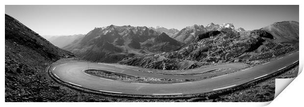 Col Du Galibier mountain pass Tour de France cycle road Alps Fra Print by Sonny Ryse