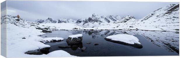 Lac Long in winter Massif des Cerces French Alps Canvas Print by Sonny Ryse
