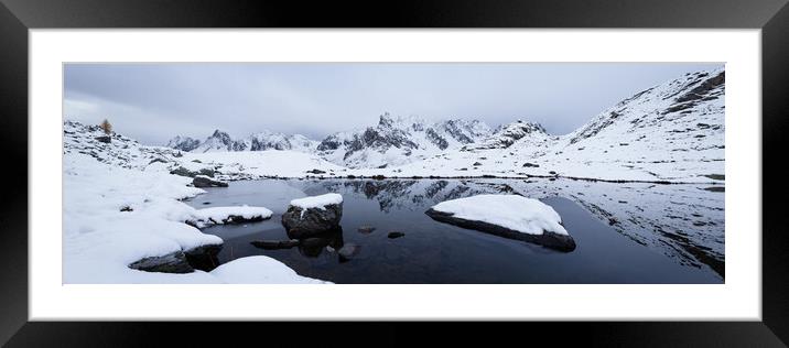 Lac Long in winter Massif des Cerces French Alps Framed Mounted Print by Sonny Ryse
