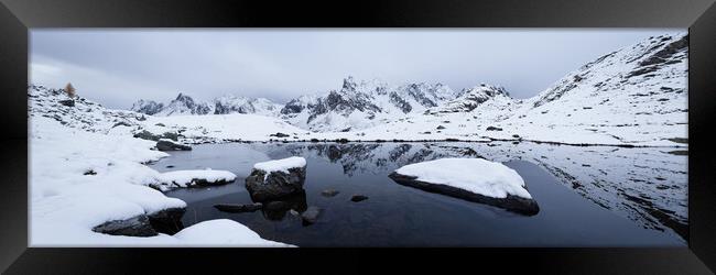 Lac Long in winter Massif des Cerces French Alps Framed Print by Sonny Ryse