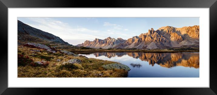 Massif des Cerces Lac Sunrise reflections Lac LongFrench Alps Framed Mounted Print by Sonny Ryse