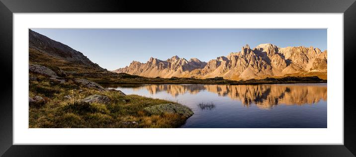Massif des Cerces Lac Sunrise glow reflections French Alps Framed Mounted Print by Sonny Ryse