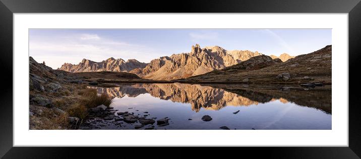 Massif des Cerces Reflection Lac Long Vallée de la Clarée Al Framed Mounted Print by Sonny Ryse