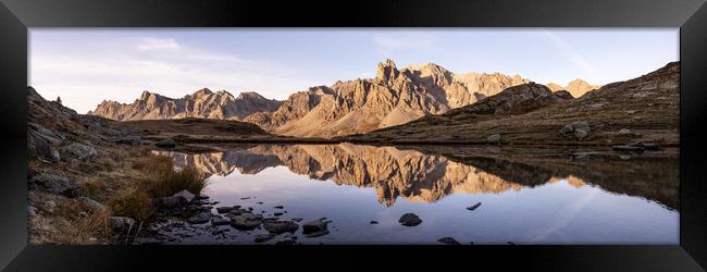Massif des Cerces Reflection Lac Long Vallée de la Clarée Al Framed Print by Sonny Ryse