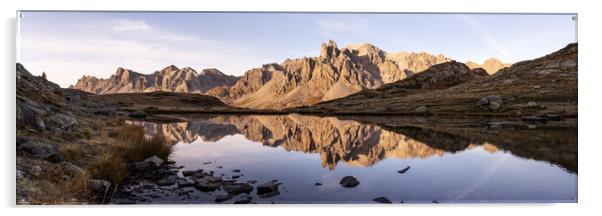 Massif des Cerces Reflection Lac Long Vallée de la Clarée Al Acrylic by Sonny Ryse