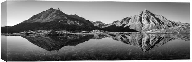 Mont Cenis Lac French Alps Black and white Canvas Print by Sonny Ryse