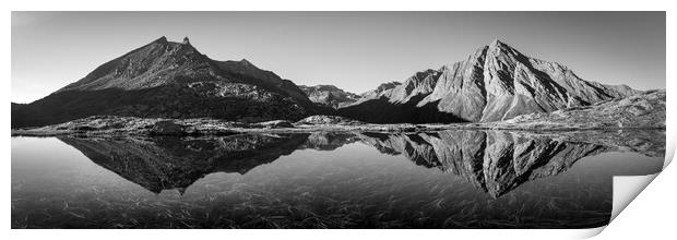 Mont Cenis Lac French Alps Black and white Print by Sonny Ryse