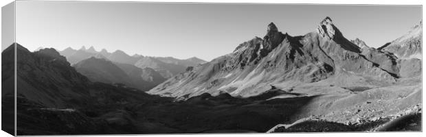 Pic-de-la-ceinture Massif des Cerces Black and white Canvas Print by Sonny Ryse