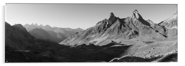 Pic-de-la-ceinture Massif des Cerces Black and white Acrylic by Sonny Ryse