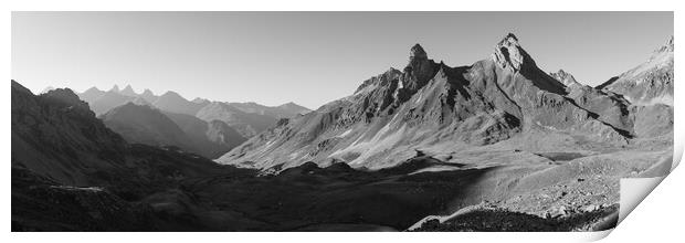 Pic-de-la-ceinture Massif des Cerces Black and white Print by Sonny Ryse