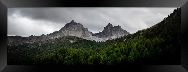 Vallée de la Clarée Massif des Cerces French Alps panormic a Framed Print by Sonny Ryse