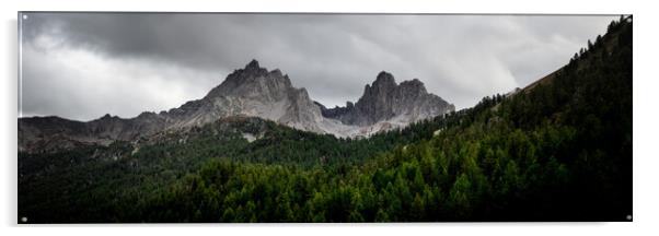 Vallée de la Clarée Massif des Cerces French Alps panormic a Acrylic by Sonny Ryse