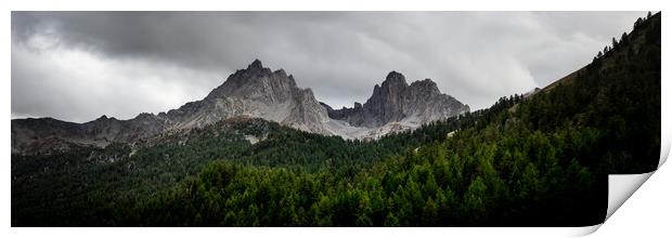 Vallée de la Clarée Massif des Cerces French Alps panormic a Print by Sonny Ryse