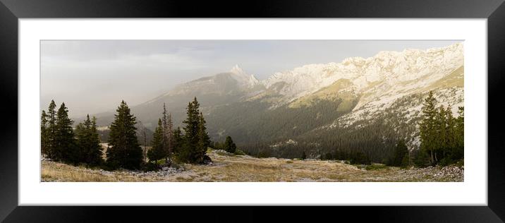 Vercors Massif mountain range French Prealps Grenoble Framed Mounted Print by Sonny Ryse