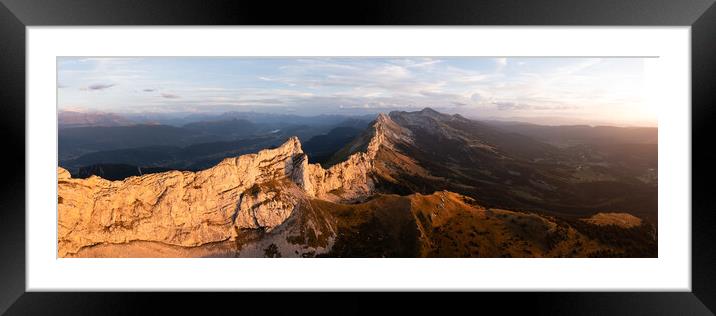 Vercors Massif mountain range French Prealps Grenoble Framed Mounted Print by Sonny Ryse
