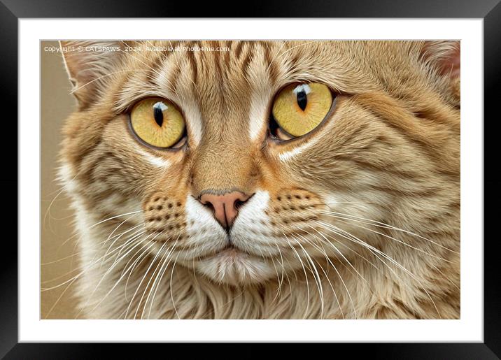 BEAUTY OF THE CAT Framed Mounted Print by CATSPAWS 