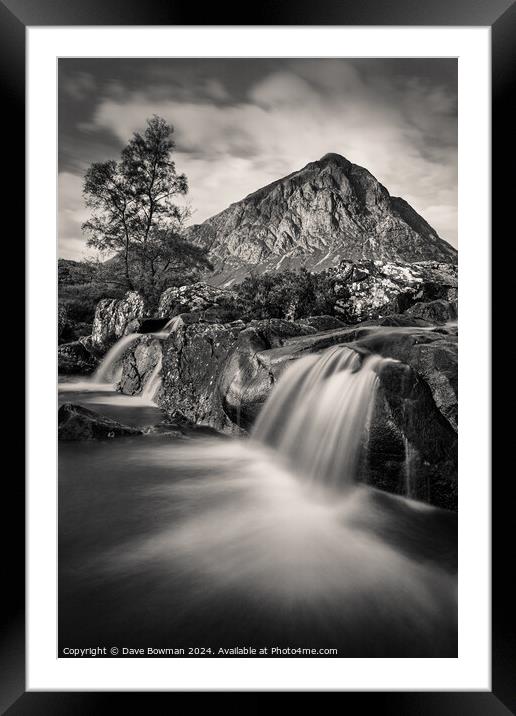 Buachaille Etive Mor Waterfall Framed Mounted Print by Dave Bowman
