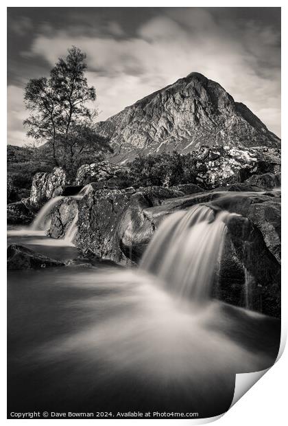 Buachaille Etive Mor Waterfall Print by Dave Bowman