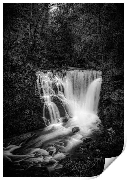 Outdoor waterfall Alva glen innclackmannanshire Print by Jade Scott