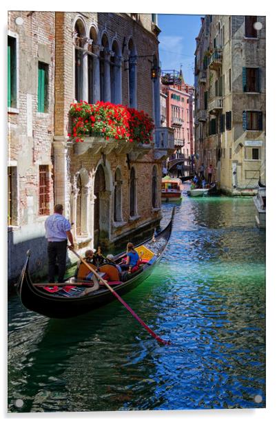 Tourist Gondola in Venice Italy Acrylic by John Gilham