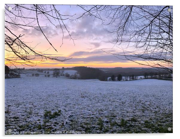 Winter Sunset Acrylic by Ian Donaldson
