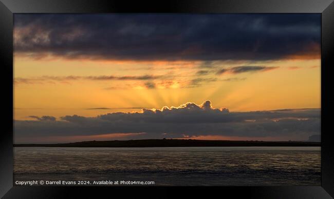 Stroma Sunset Framed Print by Darrell Evans