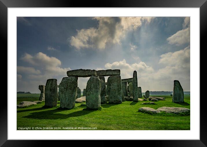 Stonehenge Framed Mounted Print by Chris Drabble