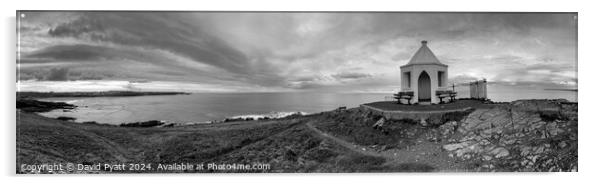 Towan Headland Newquay Panorama Acrylic by David Pyatt