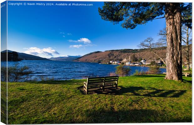 A view of Loch Tay at Kenmore, Perthshire Canvas Print by Navin Mistry