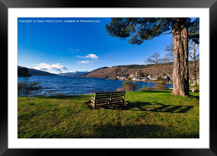 A view of Loch Tay at Kenmore, Perthshire Framed Mounted Print by Navin Mistry