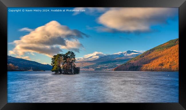 Loch Tay and then Lawers Range  Framed Print by Navin Mistry