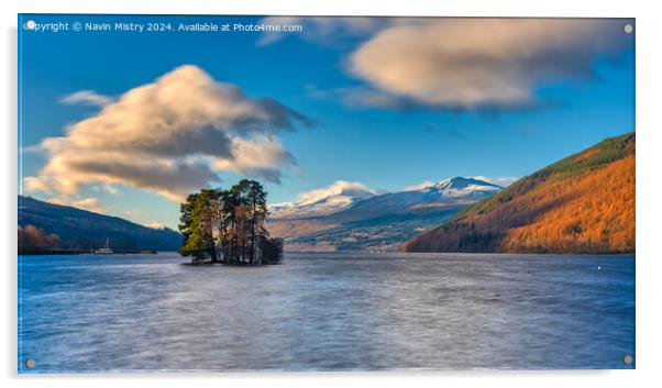 Loch Tay and then Lawers Range  Acrylic by Navin Mistry