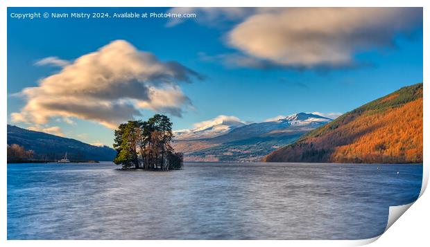 Loch Tay and then Lawers Range  Print by Navin Mistry