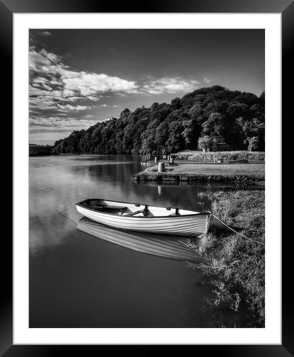 Boat Moored at Cotehelle Quay Framed Mounted Print by Darren Galpin