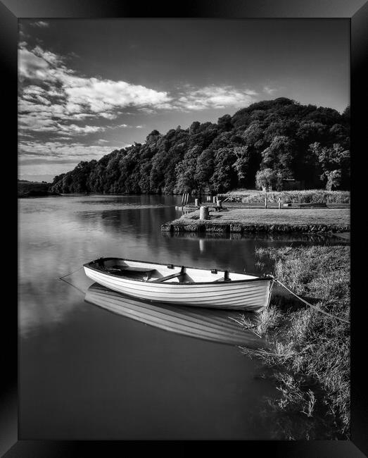 Boat Moored at Cotehelle Quay Framed Print by Darren Galpin