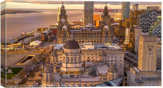 The beautiful historic architecture of Liverpool Waterfront. Canvas Print by Phil Longfoot