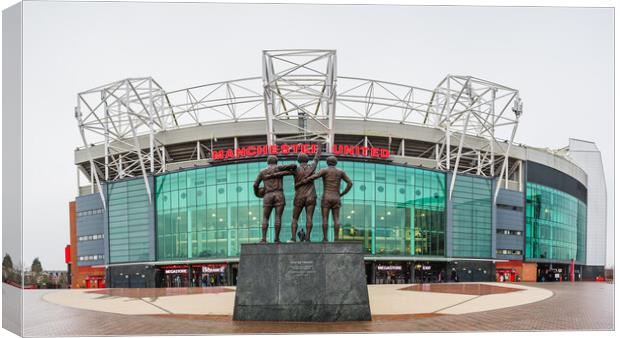 United Trinity and Old Trafford panorama Canvas Print by Jason Wells