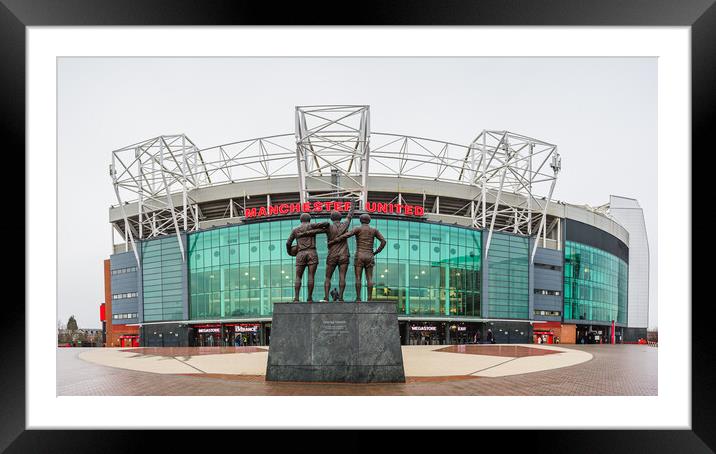 United Trinity and Old Trafford panorama Framed Mounted Print by Jason Wells