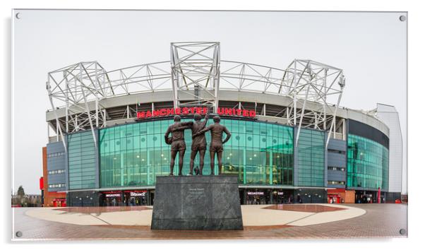 United Trinity and Old Trafford panorama Acrylic by Jason Wells