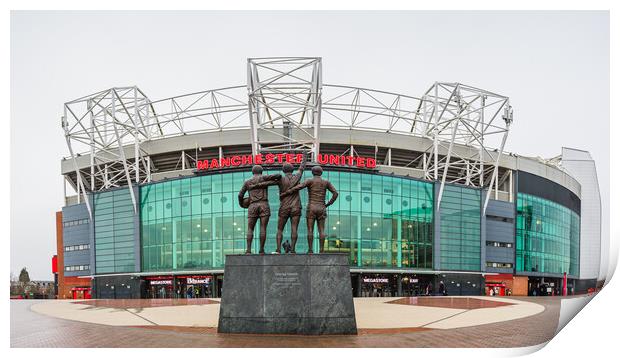 United Trinity and Old Trafford panorama Print by Jason Wells