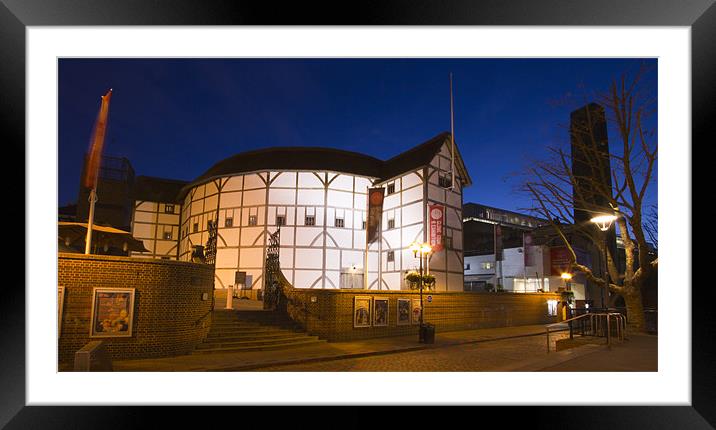 The Globe Theatre Framed Mounted Print by David French