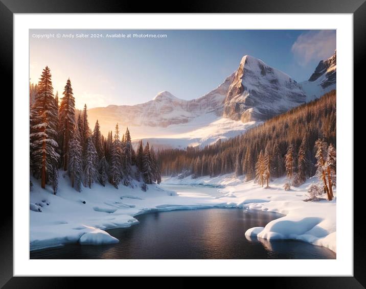 River in the Snowy Mountains Framed Mounted Print by Andy Salter