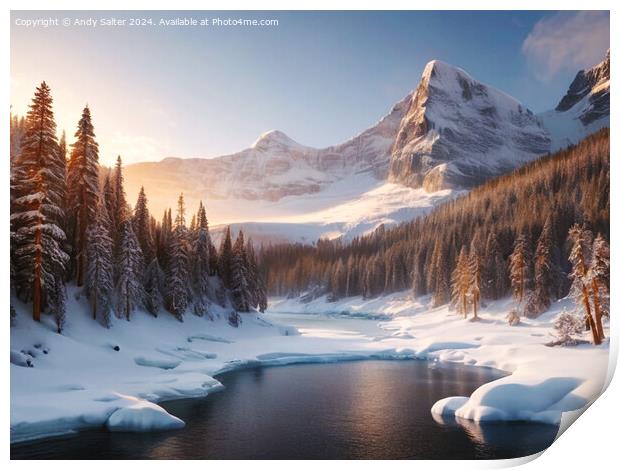 River in the Snowy Mountains Print by Andy Salter