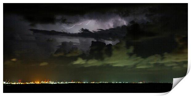 Lightning Crawler Cloud-to-Air Print by Antonio Ribeiro